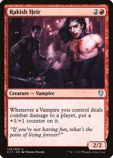 Rakish Heir - Whenever a Vampire you control deals combat damage to a player