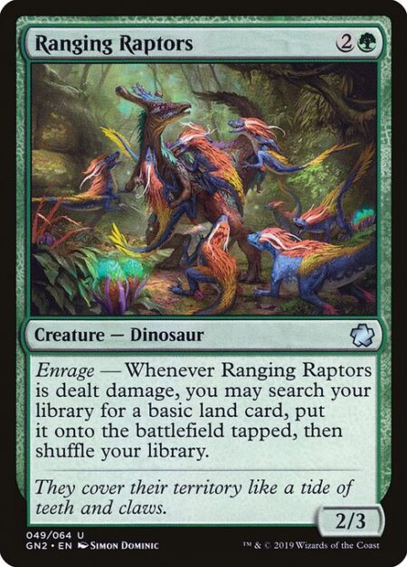 Ranging Raptors - Enrage — Whenever Ranging Raptors is dealt damage