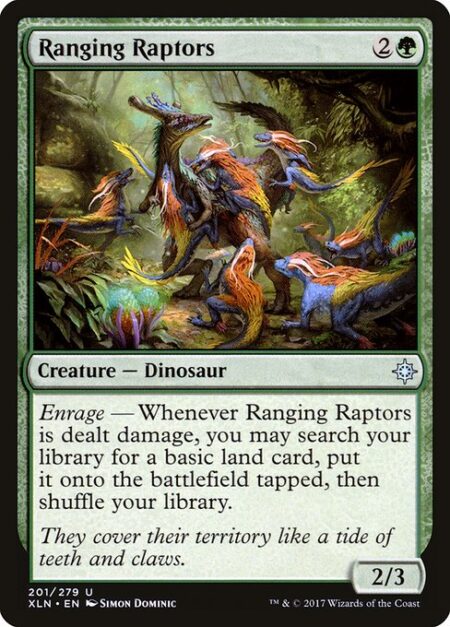 Ranging Raptors - Enrage — Whenever Ranging Raptors is dealt damage