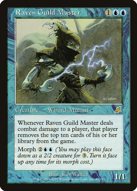 Raven Guild Master - Whenever Raven Guild Master deals combat damage to a player