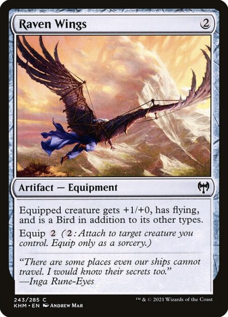 Raven Wings - Equipped creature gets +1/+0