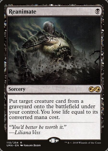 Reanimate - Put target creature card from a graveyard onto the battlefield under your control. You lose life equal to its mana value.