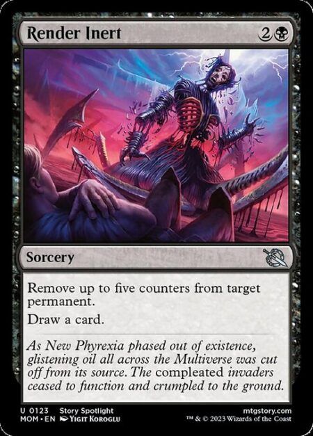 Render Inert - Remove up to five counters from target permanent.