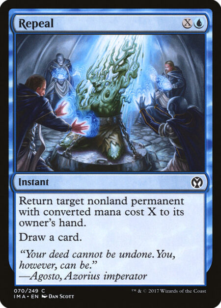 Repeal - Return target nonland permanent with mana value X to its owner's hand.