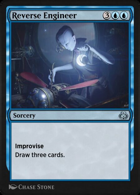 Reverse Engineer - Improvise (Your artifacts can help cast this spell. Each artifact you tap after you're done activating mana abilities pays for {1}.)