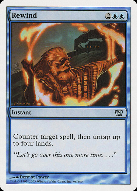 Rewind - Counter target spell. Untap up to four lands.