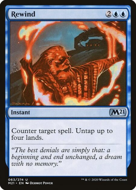 Rewind - Counter target spell. Untap up to four lands.