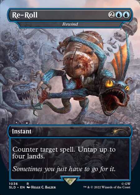 Rewind - Counter target spell. Untap up to four lands.