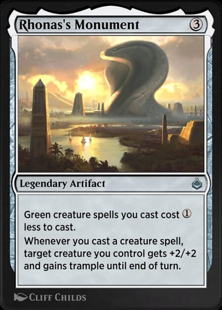 Rhonas's Monument - Green creature spells you cast cost {1} less to cast.