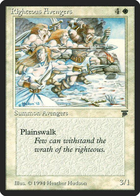 Righteous Avengers - Plainswalk (This creature can't be blocked as long as defending player controls a Plains.)