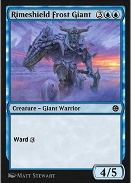 Rimeshield Frost Giant - Ward {3} (Whenever this creature becomes the target of a spell or ability an opponent controls