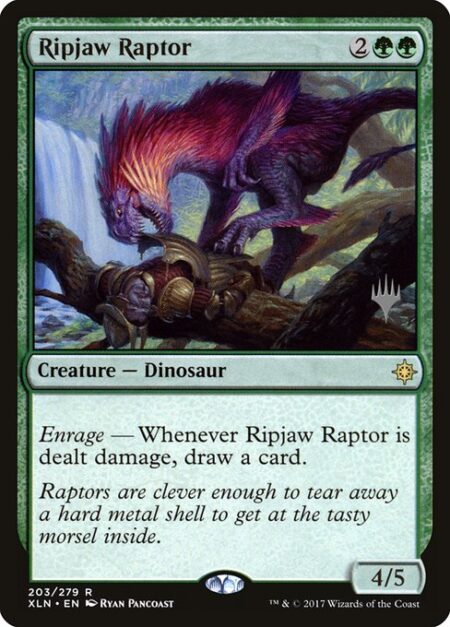 Ripjaw Raptor - Enrage — Whenever Ripjaw Raptor is dealt damage