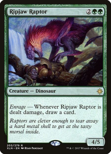 Ripjaw Raptor - Enrage — Whenever Ripjaw Raptor is dealt damage