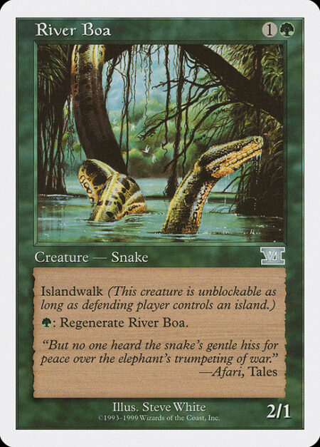 River Boa - Islandwalk (This creature can't be blocked as long as defending player controls an Island.)