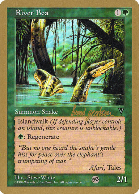 River Boa - Islandwalk (This creature can't be blocked as long as defending player controls an Island.)