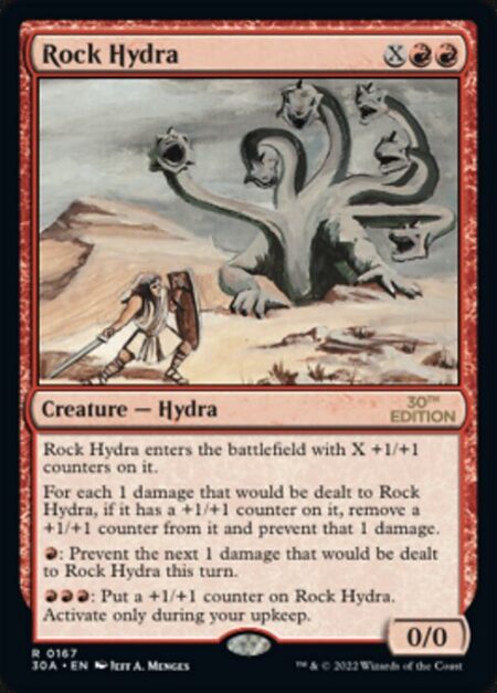 Rock Hydra - Rock Hydra enters the battlefield with X +1/+1 counters on it.