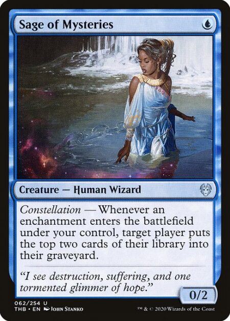 Sage of Mysteries - Constellation — Whenever an enchantment enters the battlefield under your control