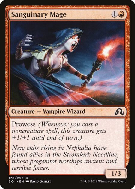 Sanguinary Mage - Prowess (Whenever you cast a noncreature spell