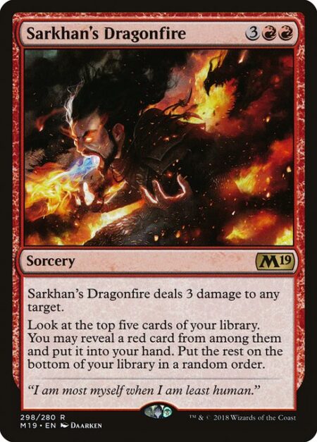 Sarkhan's Dragonfire - Sarkhan's Dragonfire deals 3 damage to any target.