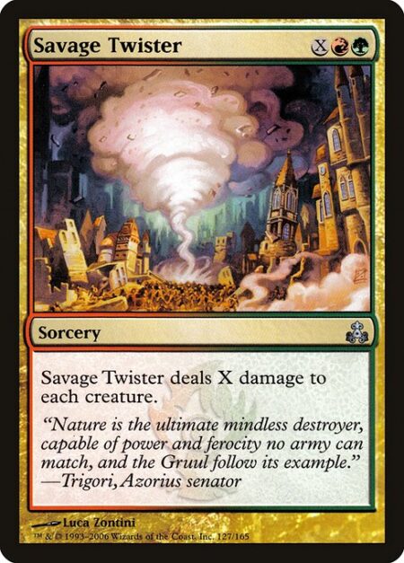 Savage Twister - Savage Twister deals X damage to each creature.