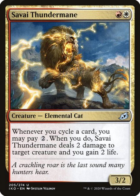 Savai Thundermane - Whenever you cycle a card