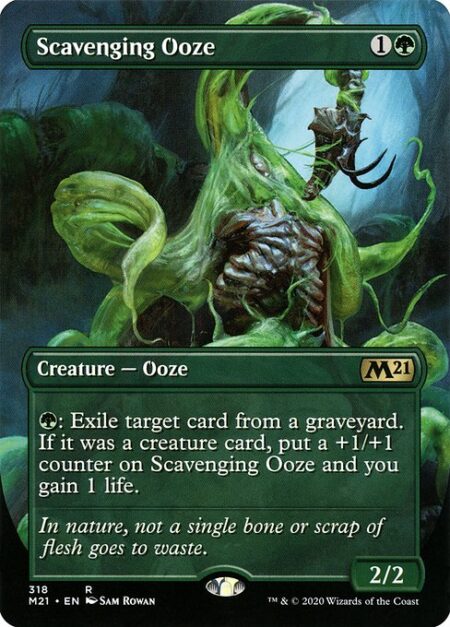 Scavenging Ooze - {G}: Exile target card from a graveyard. If it was a creature card