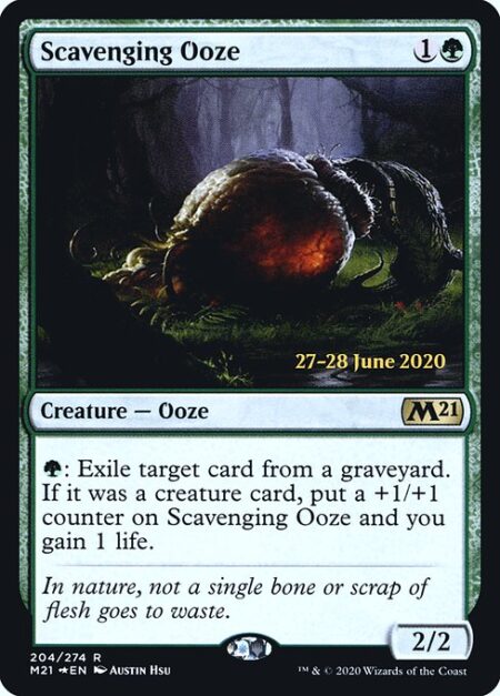 Scavenging Ooze - {G}: Exile target card from a graveyard. If it was a creature card