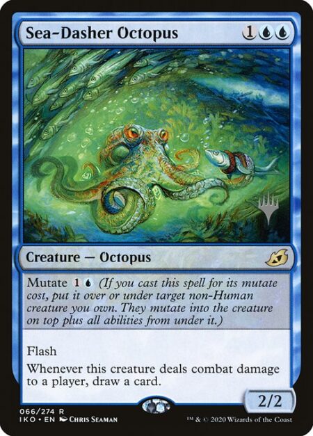 Sea-Dasher Octopus - Mutate {1}{U} (If you cast this spell for its mutate cost