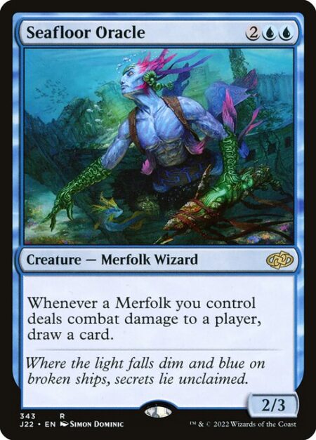 Seafloor Oracle - Whenever a Merfolk you control deals combat damage to a player