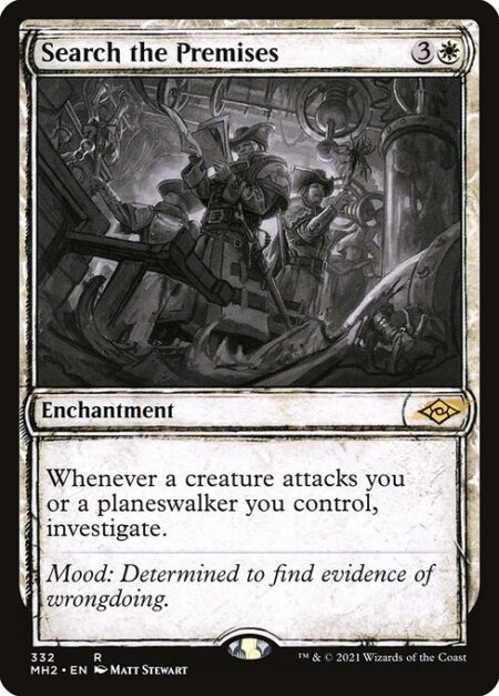 Search the Premises - Whenever a creature attacks you or a planeswalker you control