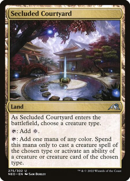 Secluded Courtyard - As Secluded Courtyard enters the battlefield