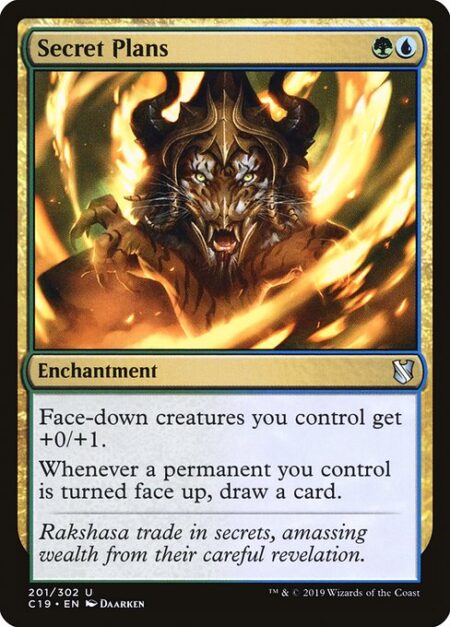 Secret Plans - Face-down creatures you control get +0/+1.