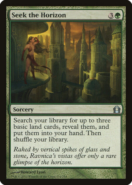 Seek the Horizon - Search your library for up to three basic land cards