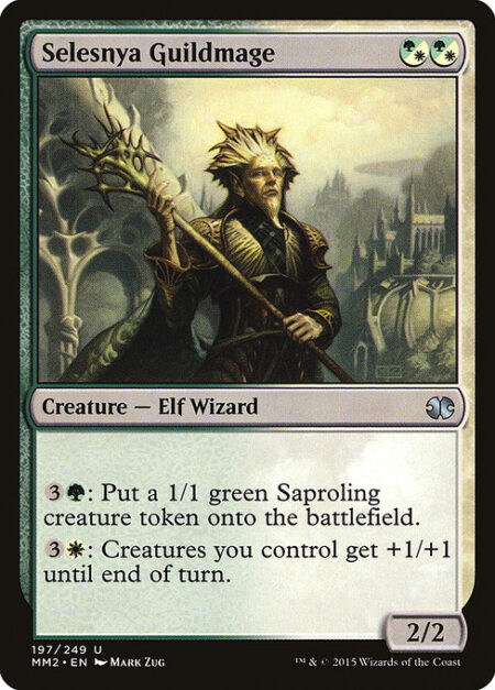 Selesnya Guildmage - {3}{G}: Create a 1/1 green Saproling creature token.