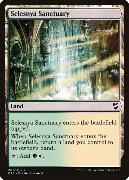 Selesnya Sanctuary - Selesnya Sanctuary enters the battlefield tapped.