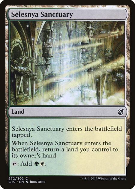 Selesnya Sanctuary - Selesnya Sanctuary enters the battlefield tapped.