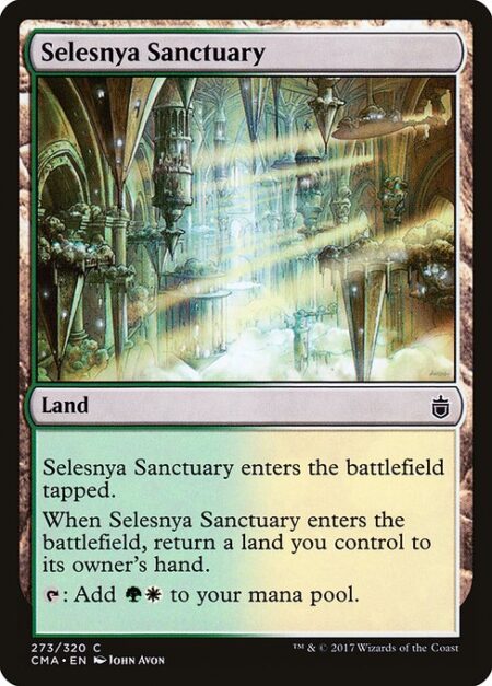 Selesnya Sanctuary - Selesnya Sanctuary enters the battlefield tapped.