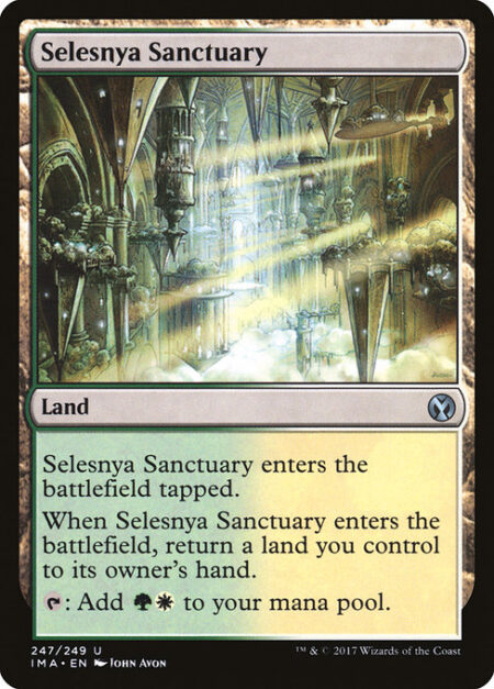 Selesnya Sanctuary - Selesnya Sanctuary enters the battlefield tapped.