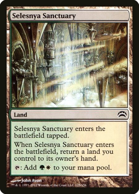 Selesnya Sanctuary - Selesnya Sanctuary enters the battlefield tapped.