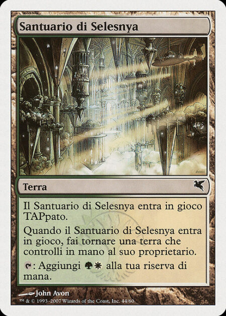 Selesnya Sanctuary - Selesnya Sanctuary enters the battlefield tapped.