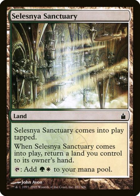 Selesnya Sanctuary - Selesnya Sanctuary enters the battlefield tapped.