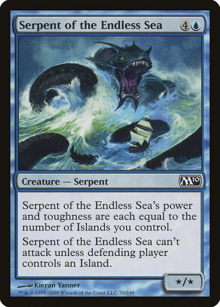 Serpent of the Endless Sea - Serpent of the Endless Sea's power and toughness are each equal to the number of Islands you control.