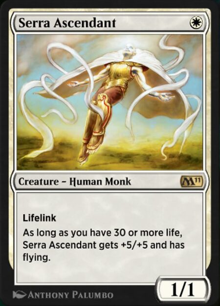 Serra Ascendant - Lifelink (Damage dealt by this creature also causes you to gain that much life.)