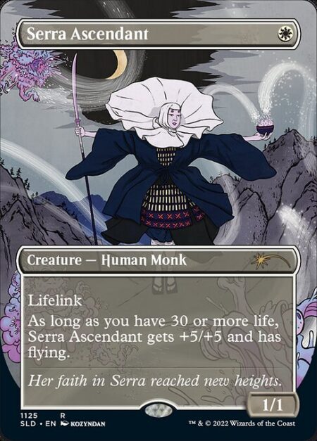 Serra Ascendant - Lifelink (Damage dealt by this creature also causes you to gain that much life.)