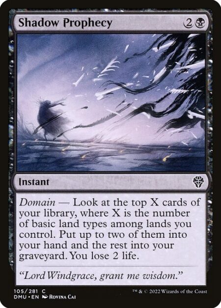 Shadow Prophecy - Domain — Look at the top X cards of your library