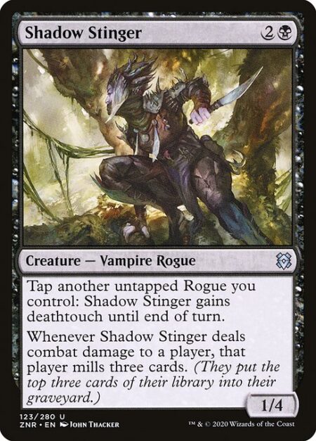 Shadow Stinger - Tap another untapped Rogue you control: Shadow Stinger gains deathtouch until end of turn.