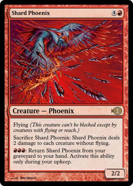 Shard Phoenix - Flying (This creature can't be blocked except by creatures with flying or reach.)