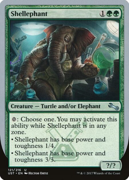 Shellephant - {0}: Choose one. You may activate this ability while Shellephant is in any zone.