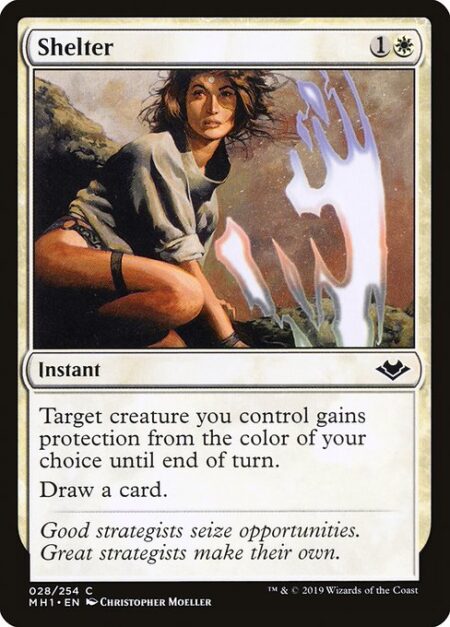 Shelter - Target creature you control gains protection from the color of your choice until end of turn.