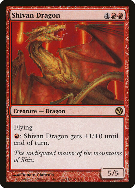 Shivan Dragon - Flying (This creature can't be blocked except by creatures with flying or reach.)